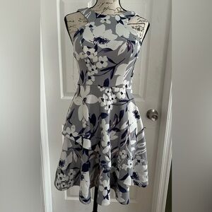 Speechless Floral Mini Dress - Gray and Navy